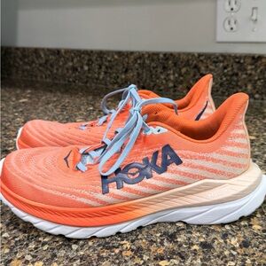 Hoka Orange and Blue Running Shoes ladies size 8.5 MACH 5